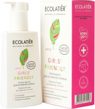 Ecolatier Крем-мыло для девочек для интимной гигиены, крем-мыло, 250 мл, 1 шт. фото