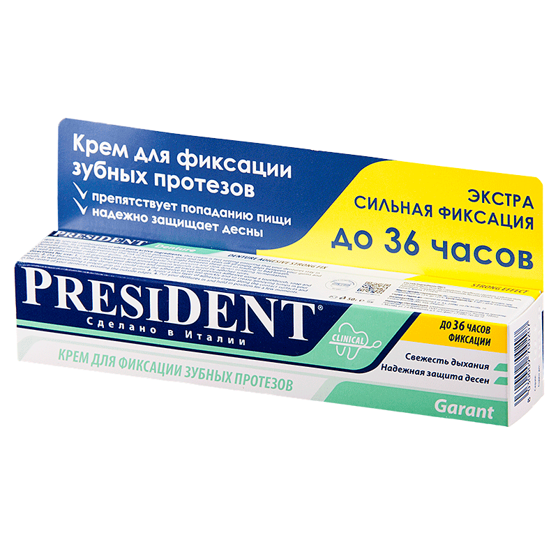 PresiDENT Garant, крем для фиксации зубных протезов, 20 г, 1 шт, мята фото