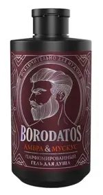 Borodatos гель для душа парфюмированный, гель для душа, 400 мл, 1 шт, амбра, мускус фото