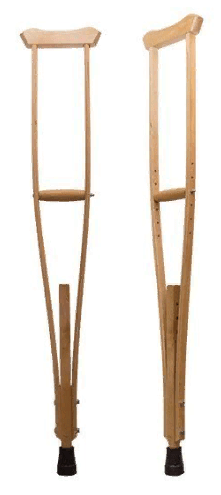 Костыли подростковые деревянные, пара, 1 шт, 743П, выс. регулир. 1050-1274 мм, наконечника внутр. диам. 22 мм, внешн. диам. 45 мм фото