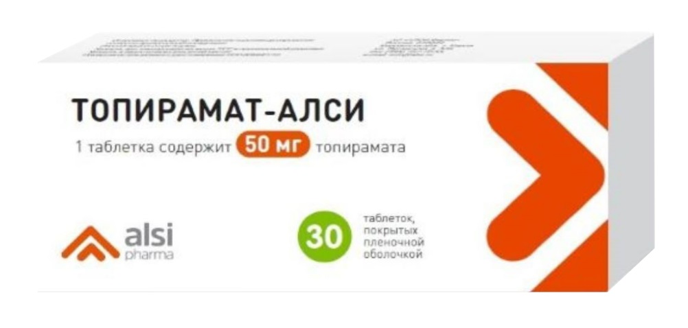 Топирамат-АЛСИ, 50 мг, таблетки, покрытые пленочной оболочкой, 30 шт. фото