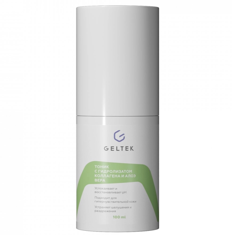 Geltek Anti-age увлажняющий тоник для лица, тоник, 100 мл, 1 шт, с гидролизатом коллагена и алоэ вера фото