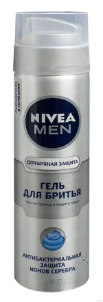 Nivea Men Гель для бритья Серебряная защита антибактериальный, 200 мл, 1 шт. фото