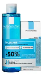 La Roche-Posay Toleriane Sensitive, набор, 1 шт, увлажняющий крем 40 мл + успокаивающий тоник 200 мл фото