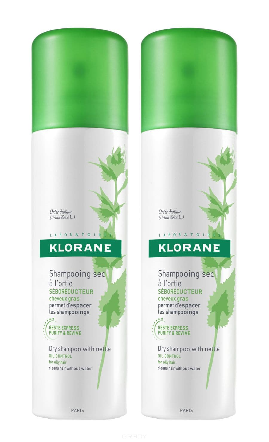 Klorane набор шампунь сухой с экстрактом крапивы, шампунь, 150 мл, 2 шт. фото