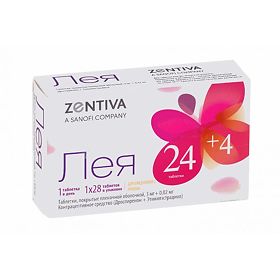 Лея, 3 мг+0.02 мг, таблетки, покрытые пленочной оболочкой, 24 табл. активн.+4 табл. плацебо, 28 шт. фото
