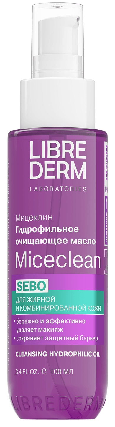 Librederm Miceclean Sebo масло гидрофильное очищающее, масло, 100 мл, 1 шт, для жирной и комбинированной кожи фото