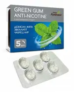 Доктор Нутришин Смолка жевательная Green gum Anti-Nicotine, 0.8 г, резинка жевательная, 5 шт. фото