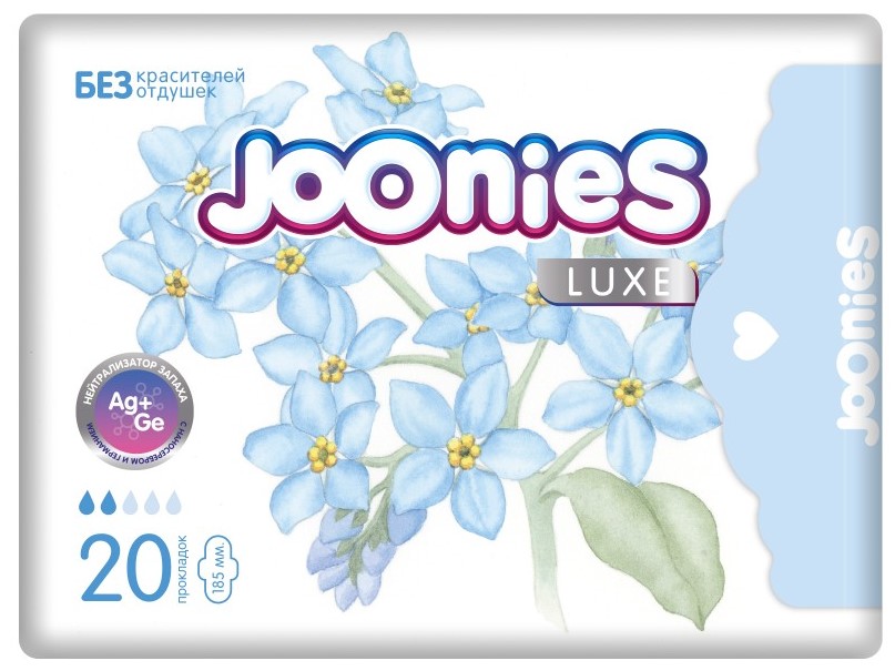 Joonies Luxe Прокладки гигиенические ежедневные женские, прокладки ежедневные, 20 шт, 2 капли фото