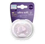 AVENT Ultra Soft Пустышка силиконовая, 6-18 месяцев, 1 шт, с футляром, арт. SCF092/05 фото