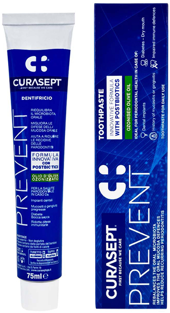 Curasept Prevent зубная паста профилактическая с постбиотиками, паста зубная, 75 мл, 1 шт. фото