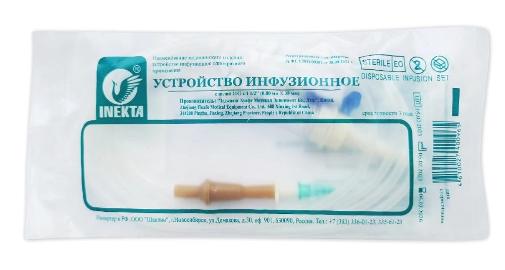 Inekta Система для переливания инфузионных растворов, 1 шт, 21G (0.8х38) фото
