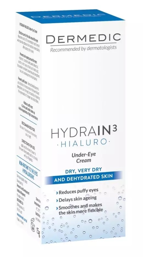 Дермедик Hydrain 3 Hialuro Under Eye Cream, крем, 15 мл, 1 шт, для кожи вокруг глаз фото