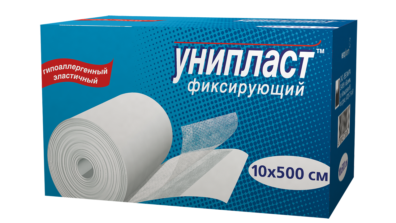 Унипласт Пластырь фиксирующий, 10 см х 500 см, пластырь медицинский, 1 шт, на основе сетчатого нетканого материала фото