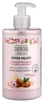 Svoboda natural крем-мыло жидкое, крем-мыло, 430 мл, 1 шт, сладкий миндаль и цветы вишни фото