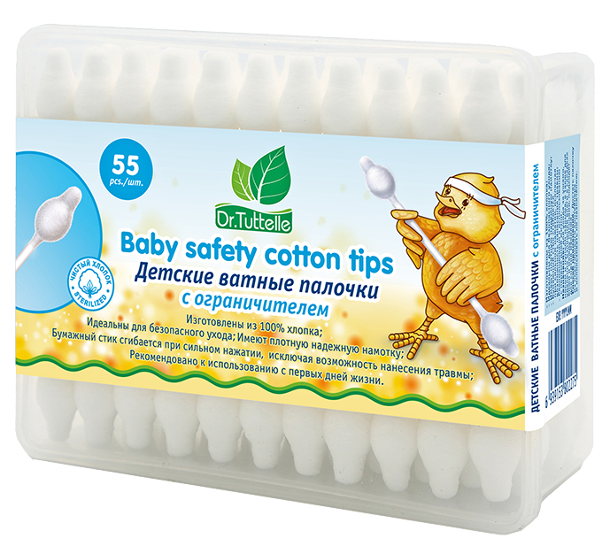 Dr. Tuttelle, ватные палочки, 55 шт, с ограничителем фото