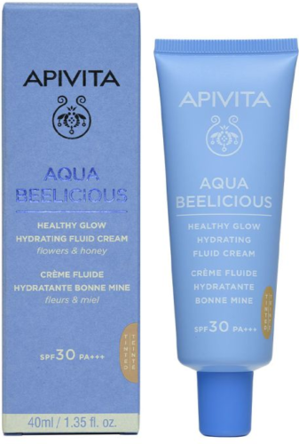 Apivita Aqua Beelicious Флюид увлажняющий тональный с эффектом естественного сияния кожи, флюид, 40 мл, 1 шт, SPF 30 фото