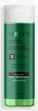 Молис тоник для лица очищающий, тоник для лица, 200 мл, 1 шт, для жирной и комбинированной кожи фото