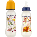 Курносики Зверята Бутылочка для кормления приталенная с 2 силиконовыми сосками 0 мес+, 250 мл, 1 шт, арт. 11121 фото