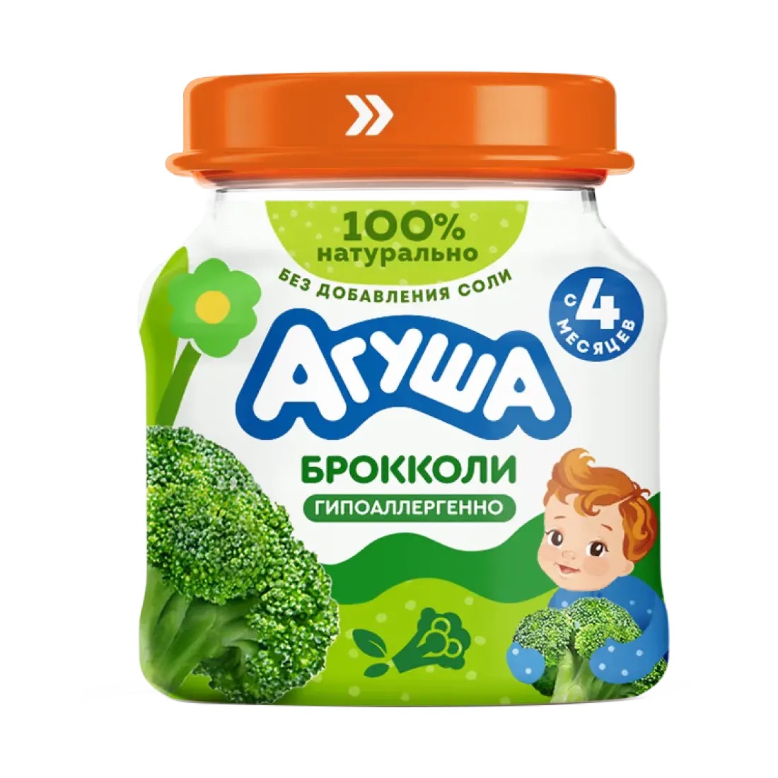 Агуша детское пюре, пюре, 80 г, 1 шт, брокколи фото