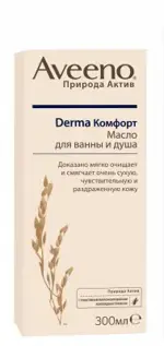 Aveeno Derma Комфорт масло для ванны и душа, масло для душа, 300 мл, 1 шт. фото
