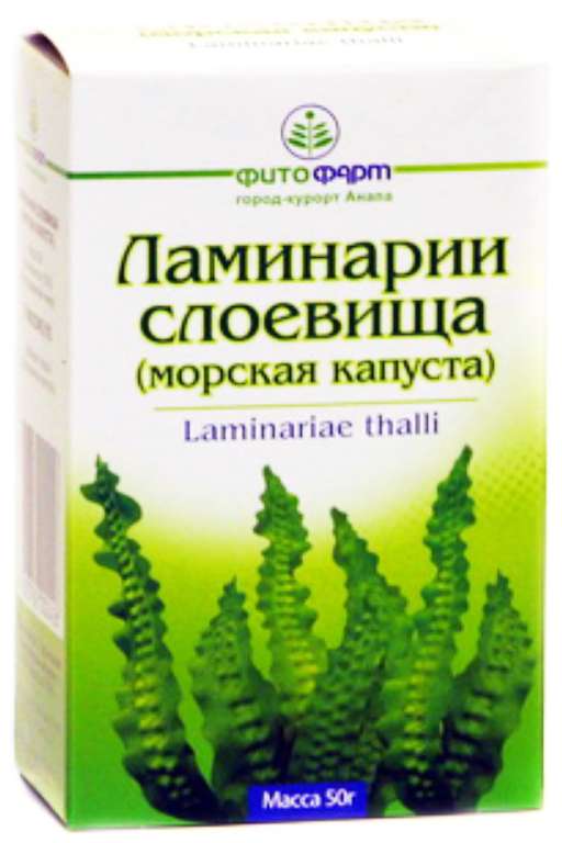 Ламинарии слоевища - морская капуста, сырье растительное измельченное, 50 г, 1 шт. фото