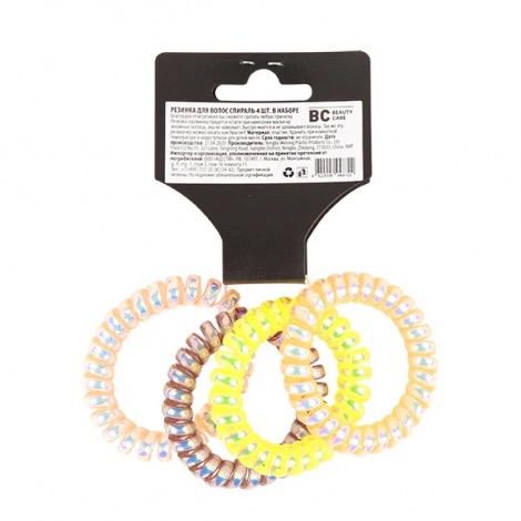 BC Резинка для волос спираль, набор, 4 шт. фото