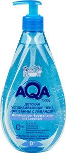 AQA baby пена для ванны детская успокаивающая, 500 мл, 1 шт, с лавандой фото