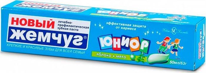 Новый Жемчуг Зубная паста Юниор яблоко и мята, зубная паста, 50 мл, 1 шт. фото