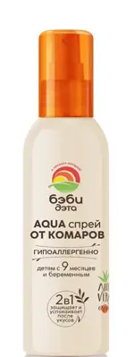 Дэта бэби кроха Aqua спрей от комаров, спрей, 100мл, 1 шт, гипоаллергенный фото