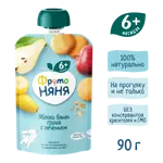 Фрутоняня детское пюре, пюре, 90 г, 1 шт, яблоко + банан + груша + печенье фото 3