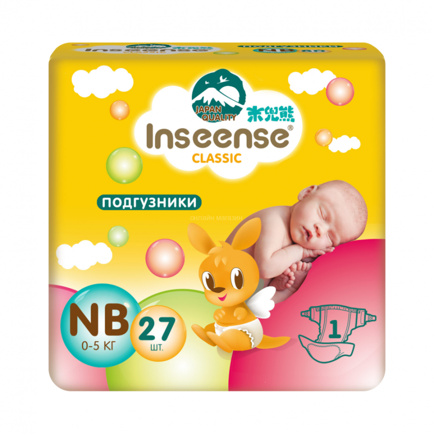 Inseense Classic Подгузники детские, р. NB, 27 шт, 0-5 кг фото