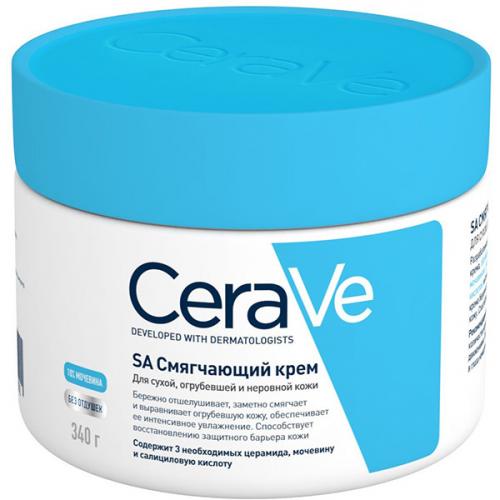 CeraVe SA Крем смягчающий для сухой кожи, крем для лица и тела, 340 г, 1 шт, для сухой, огрубевшей и неровной кожи фото