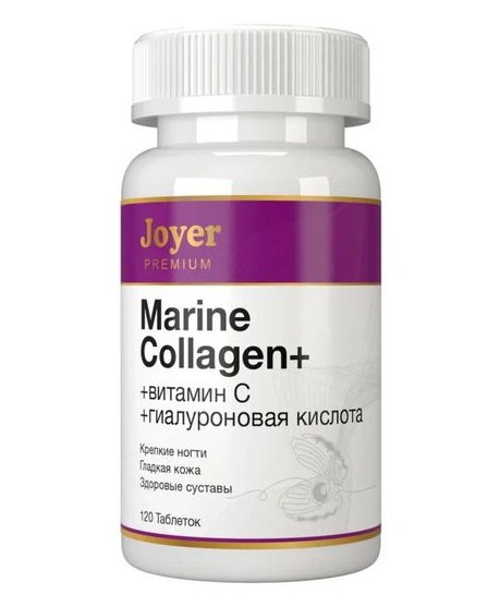 Joyer Premium Коллаген морской + Витамин С + Гиалуроновая кислота, таблетки, 120 шт, апельсин фото