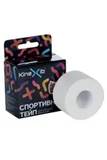 Kinexib Sport Tape бинт нестерильный адгезивный стягивающий, 3.8 см х 9.1 м, 1 шт, белого цвета фото