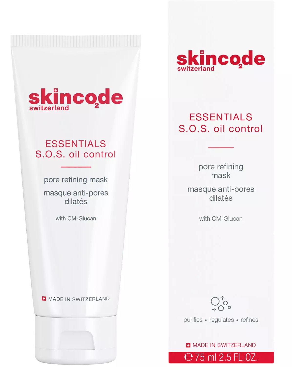 Skincode с эффектом сужения пор, маска, 75 мл, 1 шт, очищающая фото