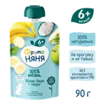 Фрутоняня детское пюре, пюре, 90 г, 1 шт, яблоко + банан + творог фото 3