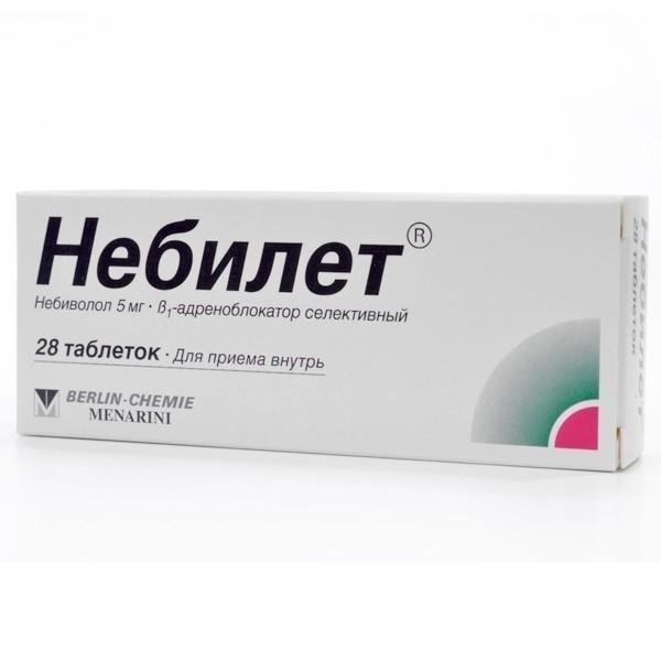 Небилет, 5 мг, таблетки, 28 шт. фото