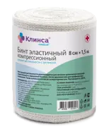Клинса Бинт эластичный компрессионный, 8 см х 1.5 м, 1 шт, средней растяжимости фото