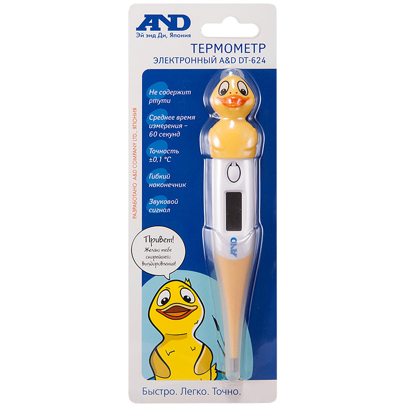 Термометр электронный AND DT-624, 1 шт, держатель утка фото