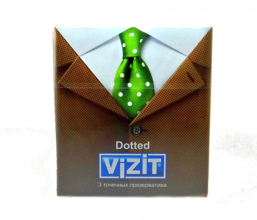 Презервативы Vizit Dotted, презерватив, 3 шт, с точками фото