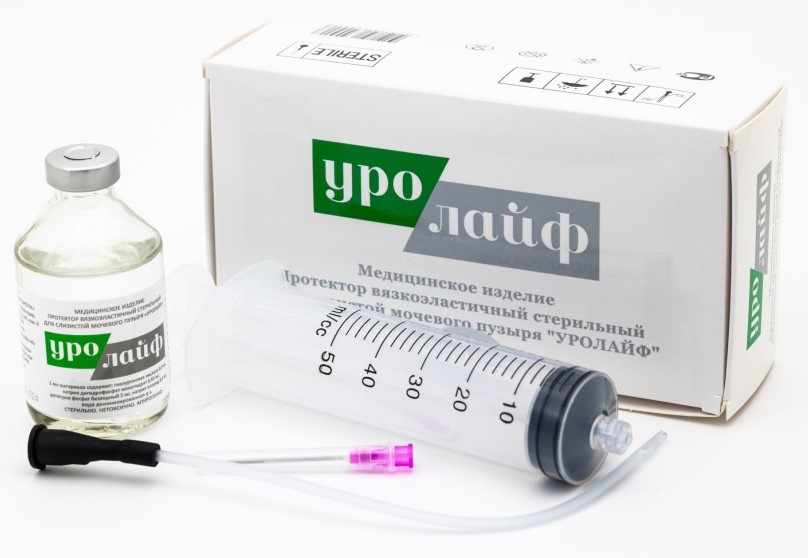 Уролайф протектор вязкоэластичный стерильный, 0.08%, 50 мл, 1 шт, флакон с материалом, шприц и катетер фото