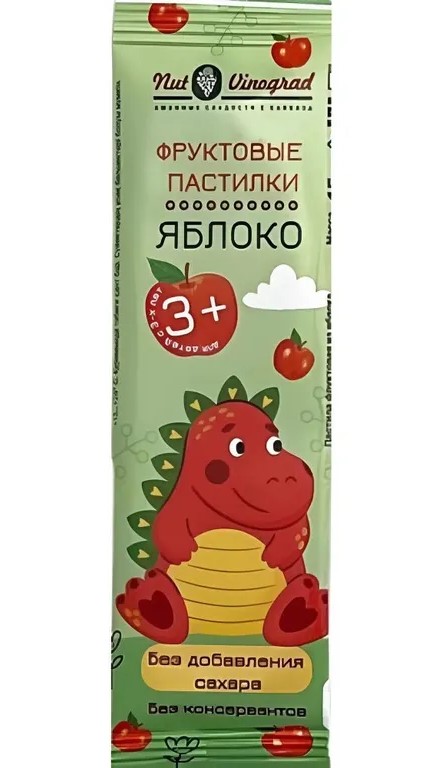 Nut Vinograd Полоски фруктовые, 15 г, 1 шт, яблоко фото