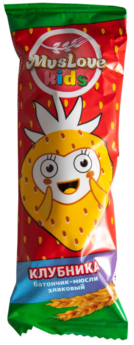 Muslove Kids Батончик-мюсли, батончик, 24 г, 1 шт, клубника фото