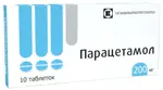 Парацетамол, 200 мг, таблетки, 10 шт. фото 