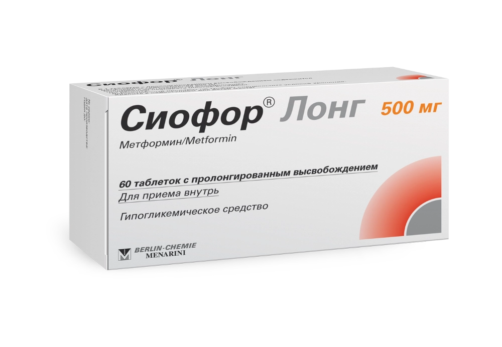 Сиофор лонг, 500 мг, таблетки с пролонгированным высвобождением, 60 шт. фото