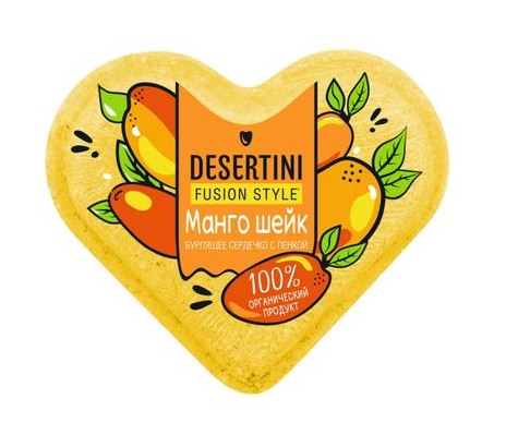 Desertini Бомбочка для ванны Манго шейк, соль для ванн, 110 г, 1 шт. фото