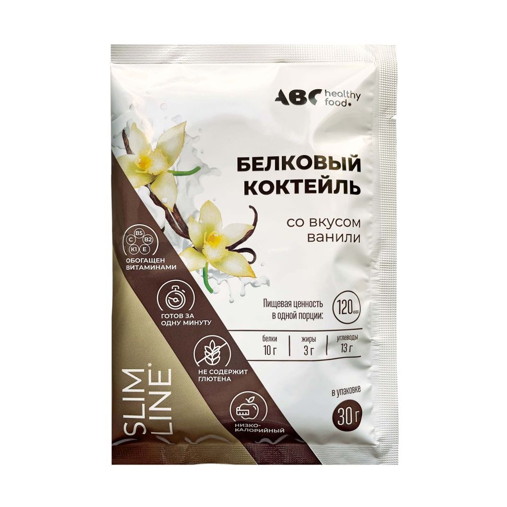 ABC Хэлси Фуд Slim Line Провита белковый коктейль, порошок, 30 г, 1 шт, со вкусом ванили фото