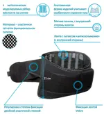 Крейт Корсет ортопедический пояснично-крестцовый, р. 4, 1 шт, черный, арт. Б-502/4МР металлические ребра жесткости фото 2