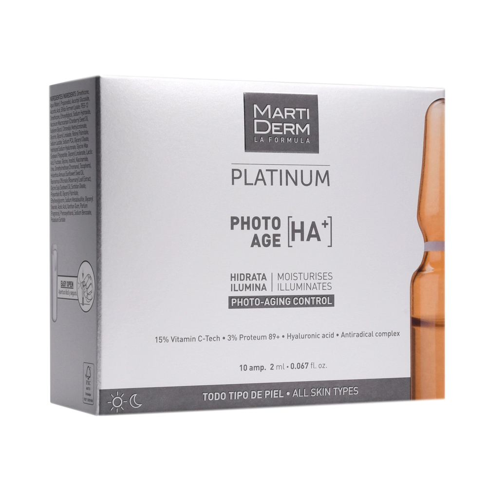 Martiderm platinum ампулы коррекция фотостарения гиалуроновая кислота+, сыворотка, 2 мл, 30 шт. фото